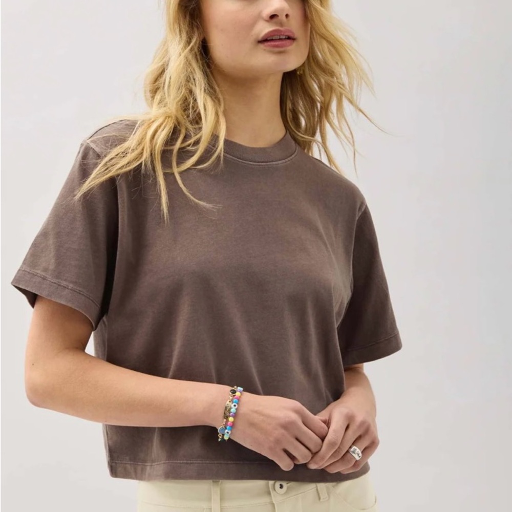 Women’s Richer Poorer relaxed crop tee, Mole, xs